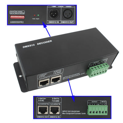 DMX-512 Common Controller Dimmer for RGB LED Light Lamp(Black)