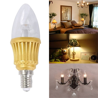 3W / 240LM High Quality Die-cast Aluminum Material White Light LED Energy Saving Light Bulbs, Base Type: E14