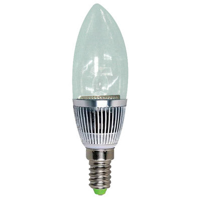 3W / 240LM High Quality Tensile Aluminum Material White Light LED Candle Energy Saving Light Bulbs, Base Type: E14