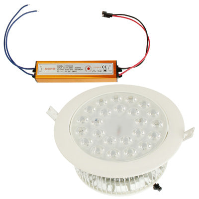 24W / 2160 Lumen High Quality Acrylic + Aluminum Material Day White Light LED Energy Saving Down Light with Waterproof LED Driver (AC85V - 265V)