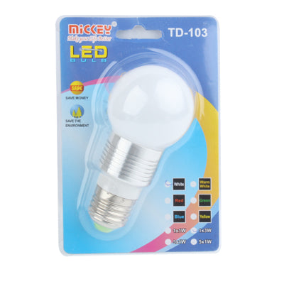 3W E27 Screw Ultra Low Energy White Light LED Bulb(White)