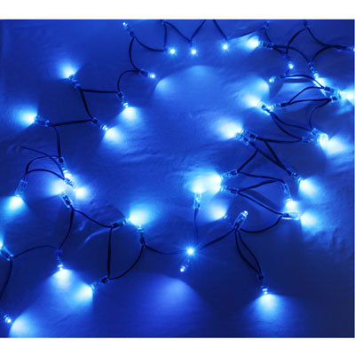 50 Blue LED Waterproof String Lights, DC 12V