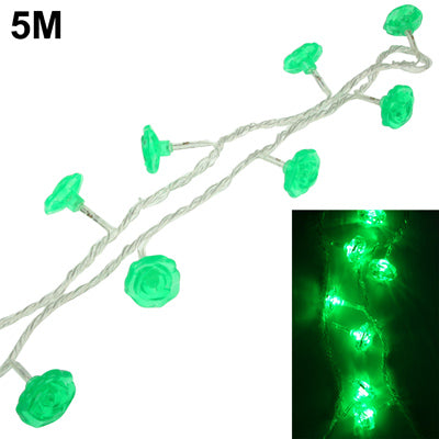 String Decorative Light,  Length: 5m, Rose Shape 50 LED Green Light (Green)