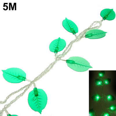 Leaves Shape Green 50 LED String Light / Decorative Light, Length: 5M(Green)