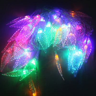 String Decorative Light,  Length: 5m, Leaves Shape 50 LED  RGB Light