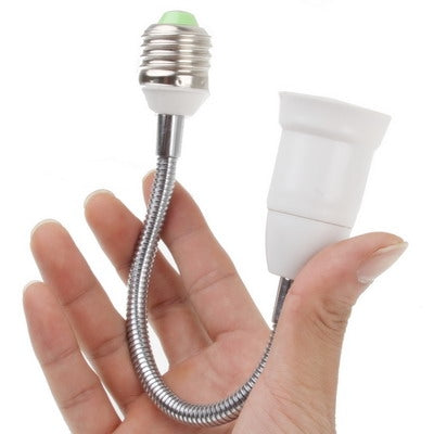 E27 to E27 Extend Extension Adapter for Light Lamp, Length: 23cm(White)