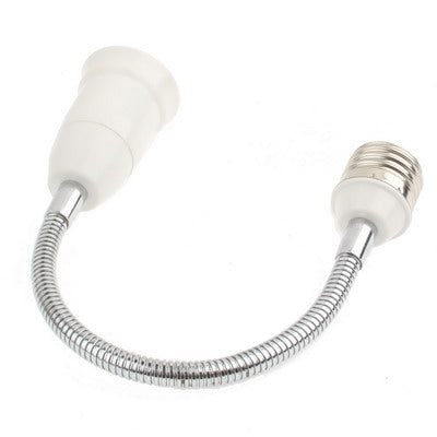 E27 to E27 Extend Extension Adapter for Light Lamp, Length: 23cm(White)