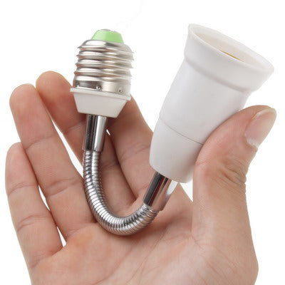 E27 to E27 Extend Extension Adapter for Light Lamp, Length: 18cm(White)