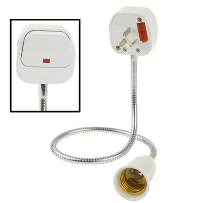 E27 to AU Power Plug Flexible Lamp Bulb Socket with Power Switch & 13A Fuse, Length: 57cm