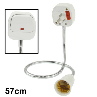 E27 to AU Power Plug Flexible Lamp Bulb Socket with Power Switch & 13A Fuse, Length: 57cm