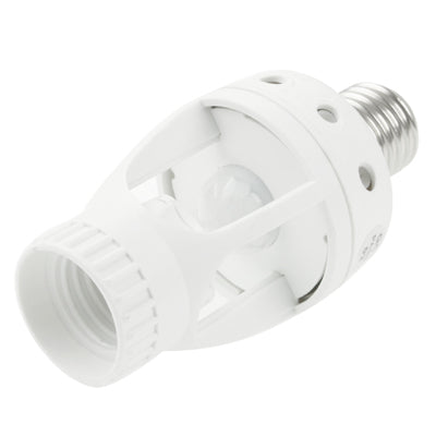 360 Degrees E27 60W PIR Motion Sensor Lamp Holder, Detection Range: Around 5m(White)