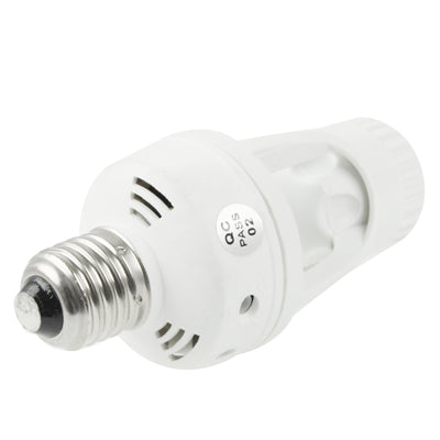 360 Degrees E27 60W PIR Motion Sensor Lamp Holder, Detection Range: Around 5m(White)