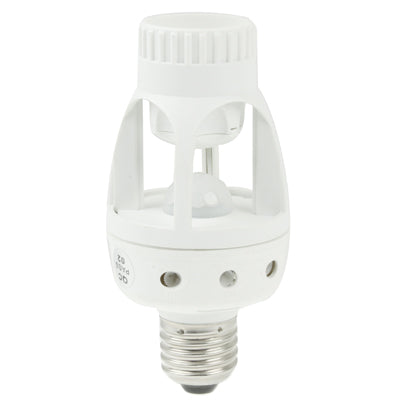 360 Degrees E27 60W PIR Motion Sensor Lamp Holder, Detection Range: Around 5m(White)