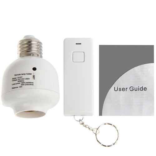 E27 Base Type Remote Control Lamp Holder, Load Power: 50W (Distance: 10m)(White)