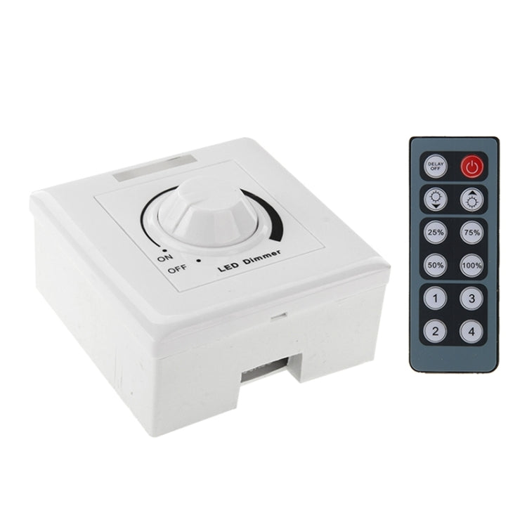 LED Light Infrared 12-key 86 Panel Dimmer with Remote Control, DC 12V-24V