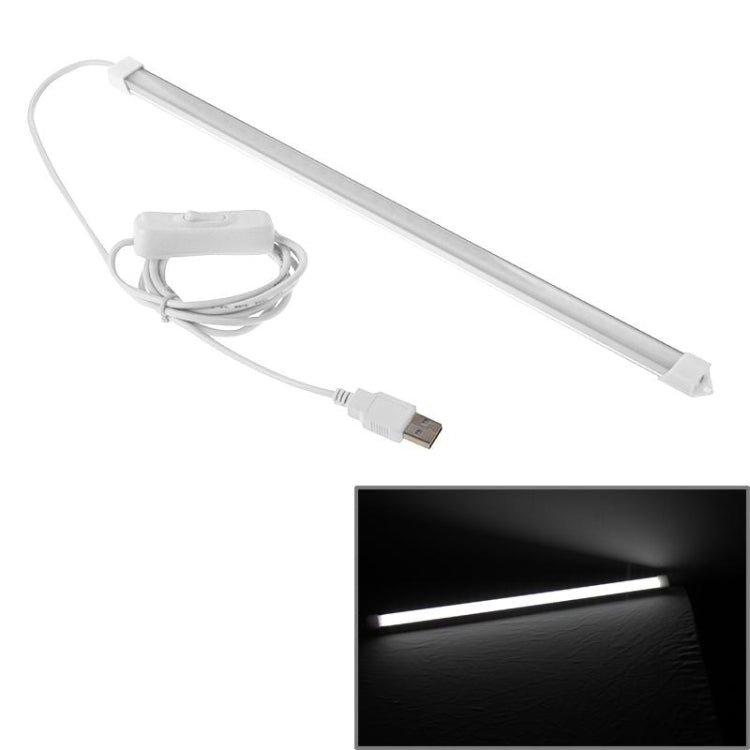 Y100 35cm White USB LED Strip Light , Portable 5V 650mA 5500-6500K with Switch