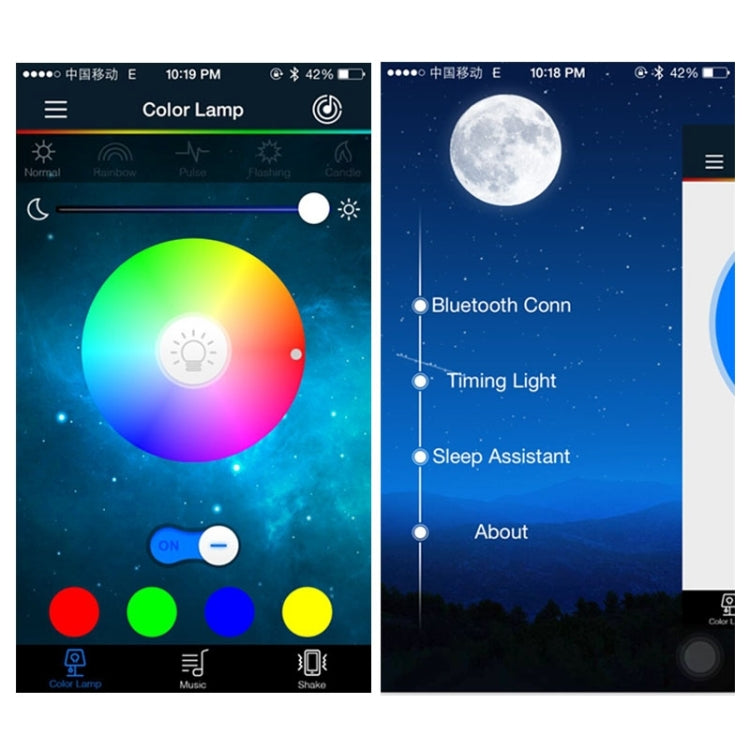 Bluetooth 4.0 Music Audio Speaker LED Color Bulb Light Lamp with Remote Controller, E27(White)