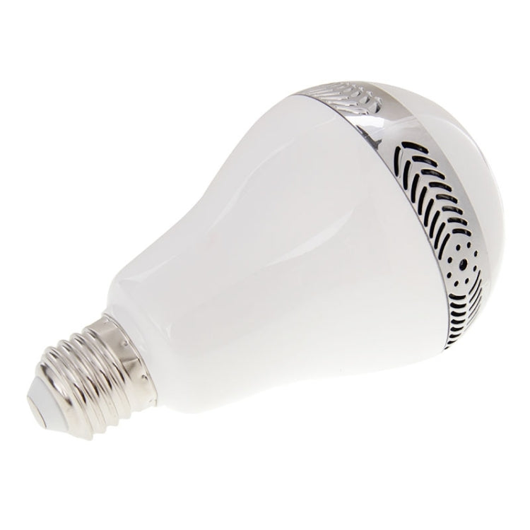 Bluetooth 4.0 Music Audio Speaker LED Color Bulb Light Lamp with Remote Controller, E27(White)