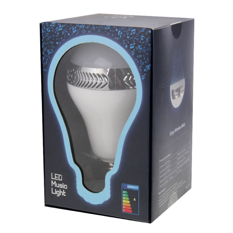 Bluetooth 4.0 Music Audio Speaker LED Color Bulb Light Lamp with Remote Controller, E27(White)
