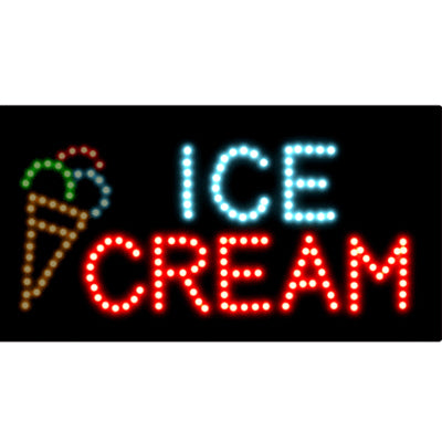 Ice Cream Electronic Flashing LED Sign, Size: 50 x 25 x 3cm