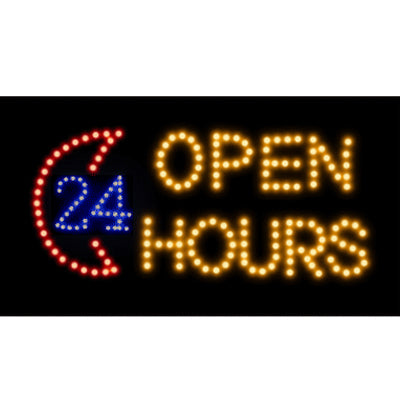 24 Hours Open Electronic Flashing LED Sign, Size: 50 x 25 x 3cm