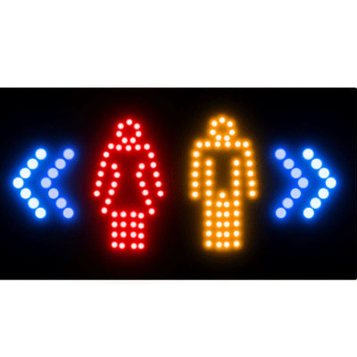 Male and Female Electronic LED Flashing Sign, Size: 50 x 25 x 3cm