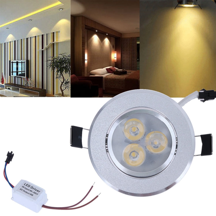 3W Ceiling Light Down Light with LED Driver, 3 LED, 270LM, W