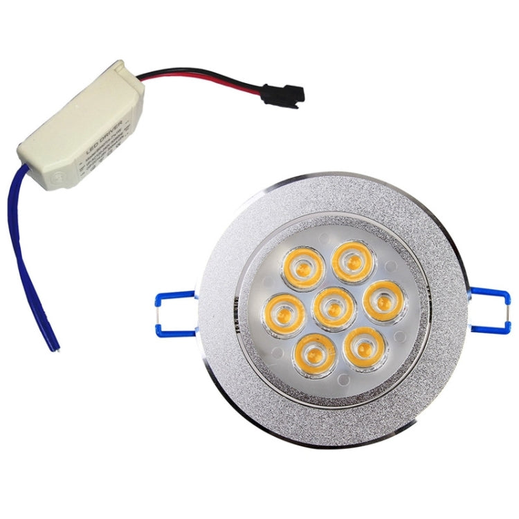 7W 600LM Down Light Ceiling Lights Bulb, 7 LED, White Light, with Power Driver, AC 85-265V, Hole Size: 90mm