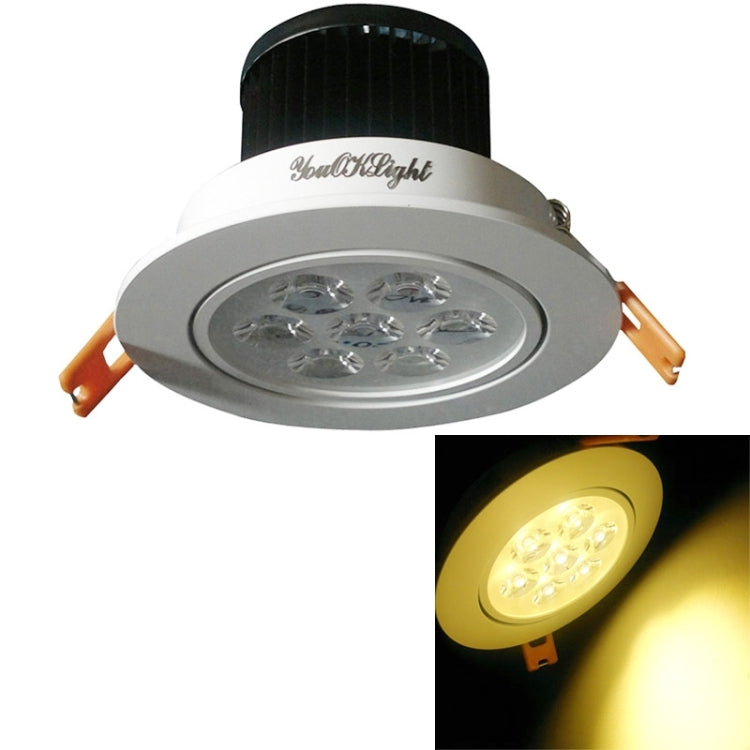 YouOKLight 7W 700LM Down Light Ceiling Lights Bulb, 7 Epistar High Power LED, Warm White Light, with Power Driver, AC 85-265V, Hole Size: 95mm