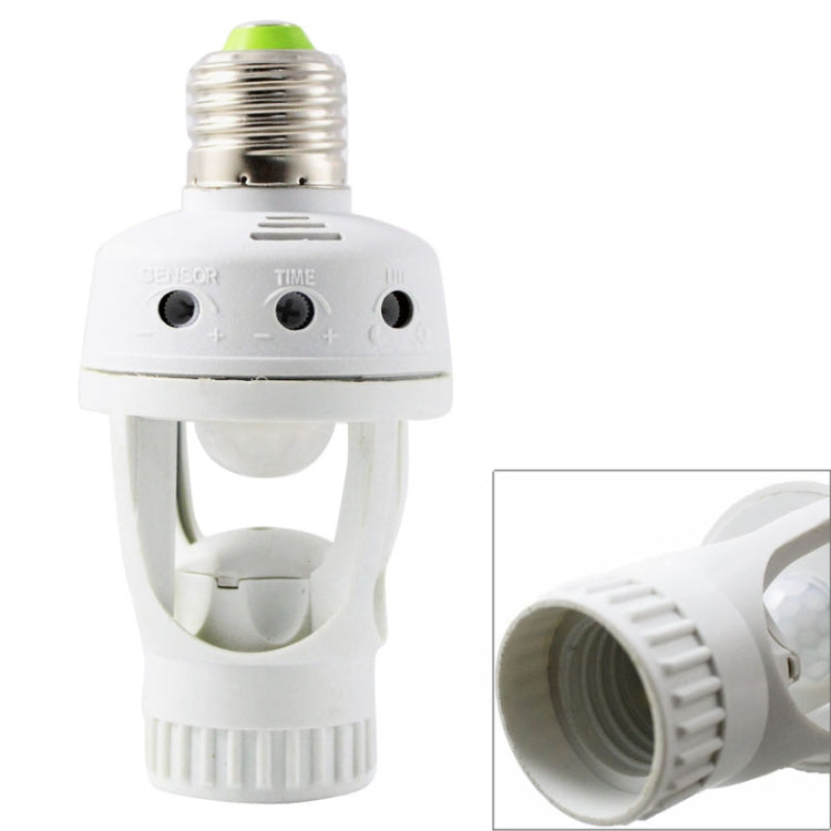 360 Degrees 110V E27 60W PIR Motion Sensor Lamp Holder, Detection Range: Around 5m, BH-0312H