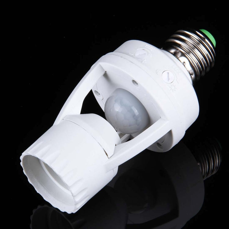 YCB1060 360 Degrees E27 60W PIR Motion Sensor Lamp Holder, Detection Range: Around 6m, AC 110-240V(White)