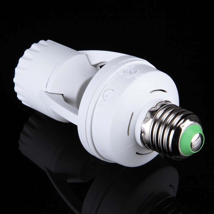 YCB1060 360 Degrees E27 60W PIR Motion Sensor Lamp Holder, Detection Range: Around 6m, AC 110-240V(White)
