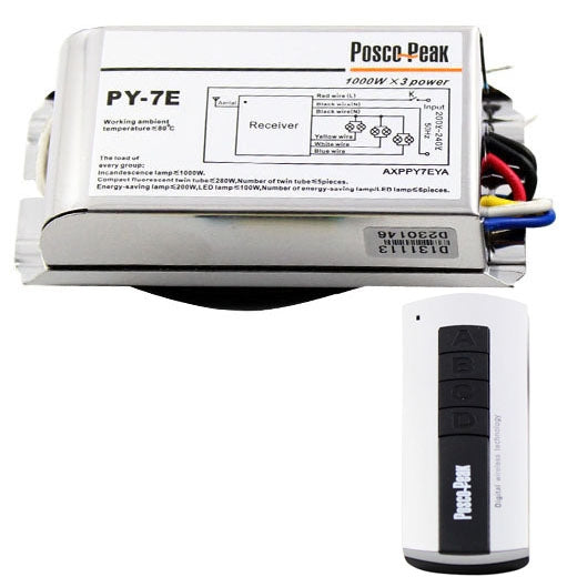 1000W x 3 Three Channel RF Remote Control Switch (200~240V), PY-7E