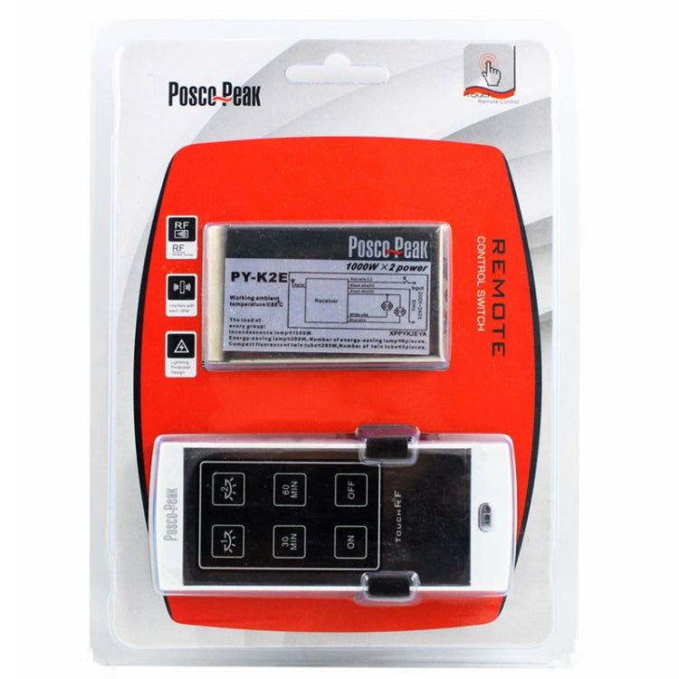 1000W x 2 Two Channel RF Pure Touch Remote Control Switch, 200~240V (PY-K2E)