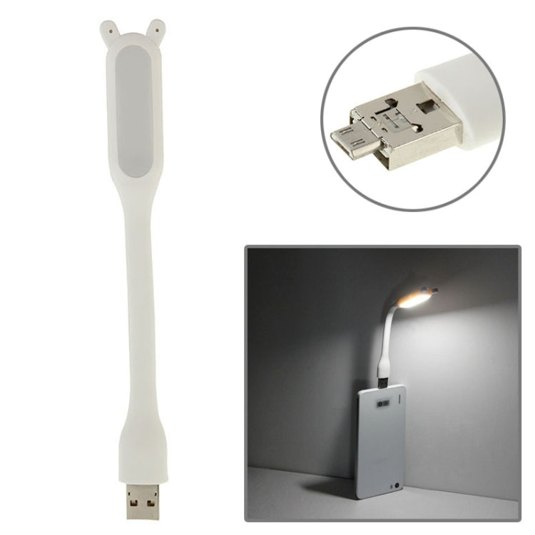 2 in 1 Mini Portable USB/Micro USB Port LED Flexible Adjust Angle Light for Smart Phone/PC/Laptops/Power Bank