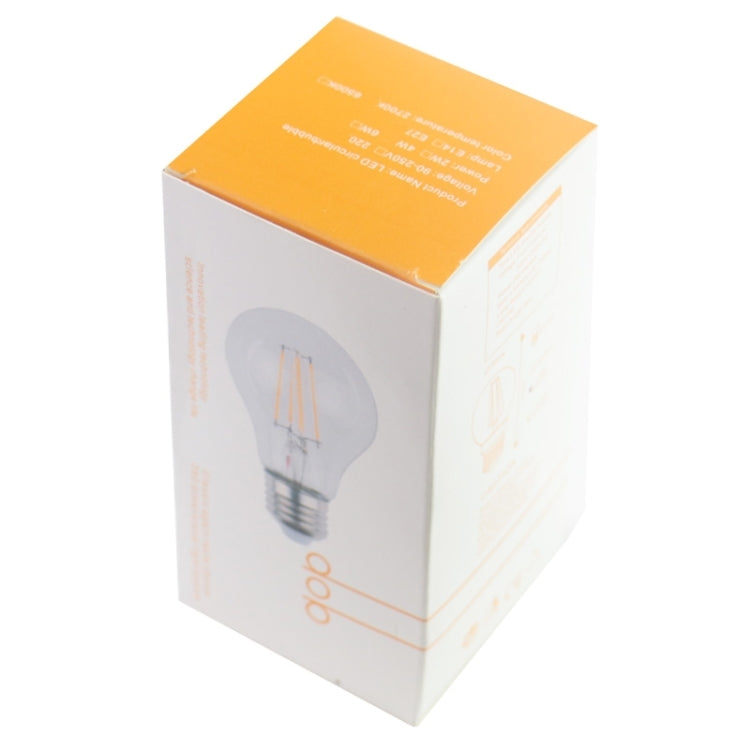 E27 4W Warm White LED Bulb, 400 LM 2600-3300K 4 COB LED Globe Lamp, AC 85-265V