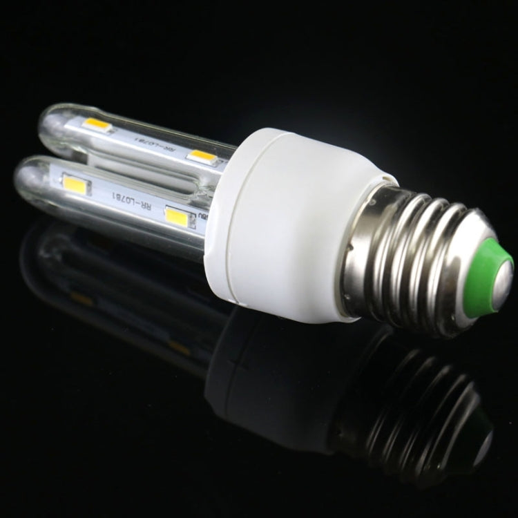 E27 2U Shape Transparent Cover 3W Corn Light Bulb, 8 LED SMD 5730, 180LM, W