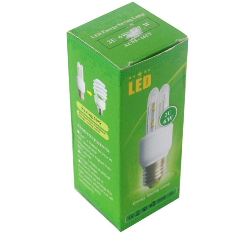 E27 2U Shape Transparent Cover 3W Corn Light Bulb, 8 LED SMD 5730, 180LM, W