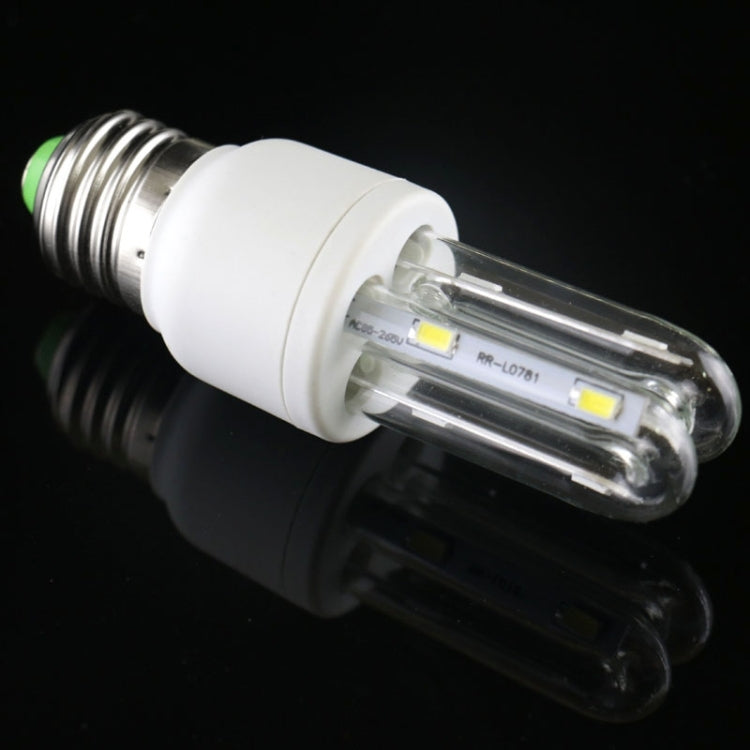 E27 2U Shape Transparent Cover 3W Corn Light Bulb, 8 LED SMD 5730, 180LM, W