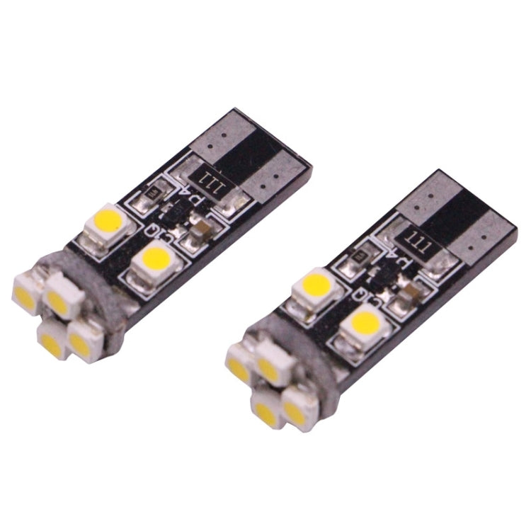 2 PCS T10 1.5W 50LM Warm White Light 8 LED 3528 SMD CANBUS Car Signal Light Bulb