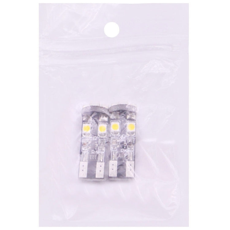 2 PCS T10 1.5W 50LM Warm White Light 8 LED 3528 SMD CANBUS Car Signal Light Bulb