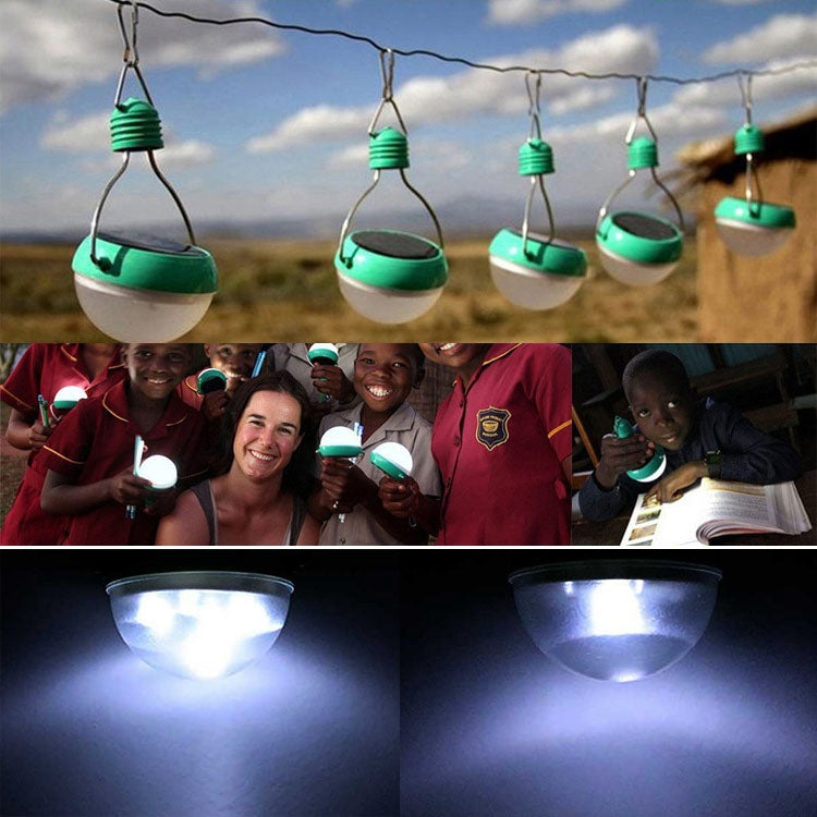 500mAh 7-LED Waterproof Solar Light Bulb Portable Energy Saving Outdoor Lamp(Green)