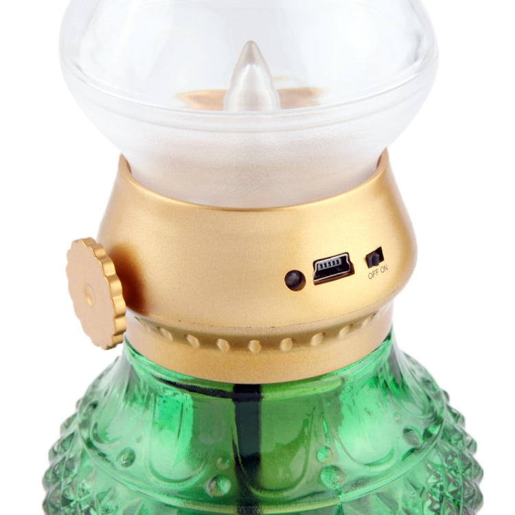 Retro Blowing Control Kerosene Candle Lamp, USB Rechargeable Classic Blow LED Lamp, YGH-515(Green)