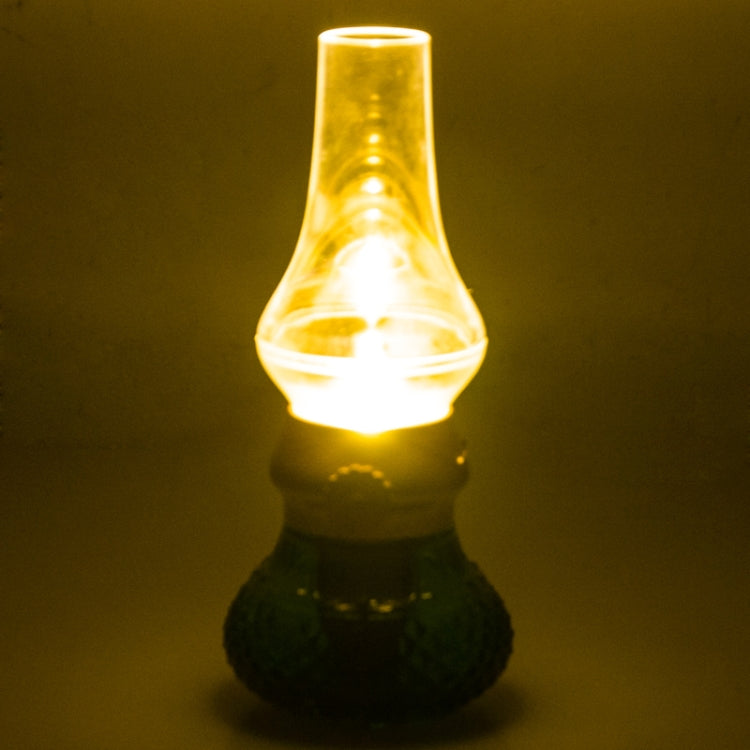 Retro Blowing Control Kerosene Candle Lamp, USB Rechargeable Classic Blow LED Lamp, YGH-515(Green)