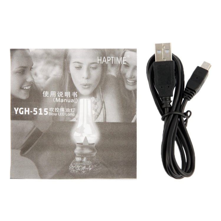 Retro Blowing Control Kerosene Candle Lamp, USB Rechargeable Classic Blow LED Lamp, YGH-515(Green)