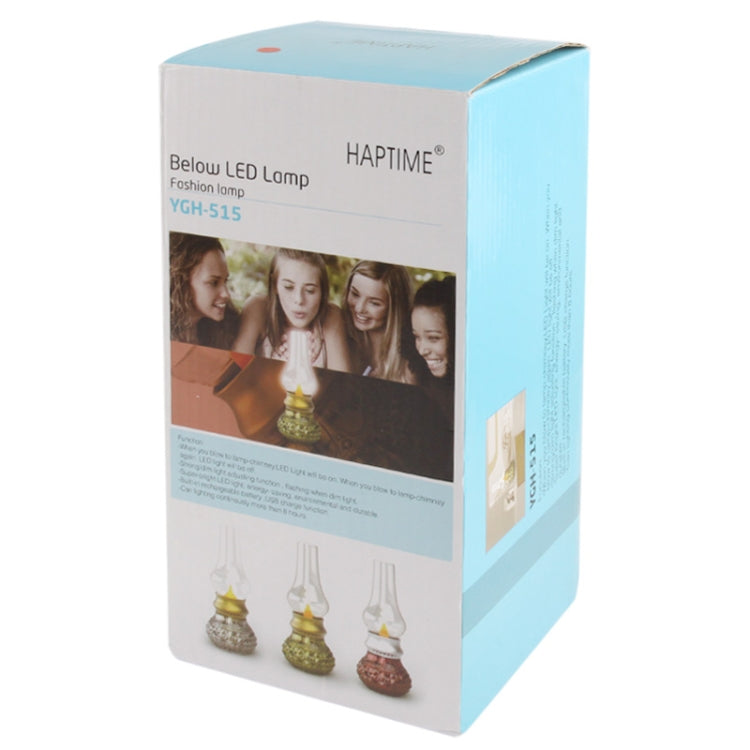 Retro Blowing Control Kerosene Candle Lamp, USB Rechargeable Classic Blow LED Lamp, YGH-515(Green)