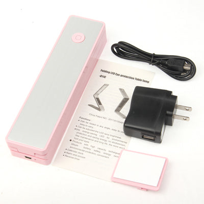Folding LED Eye-protection Table Lamp , 18 LEDs, White Light, with Calendar / Thermometer / Alarm / Clock(Pink)