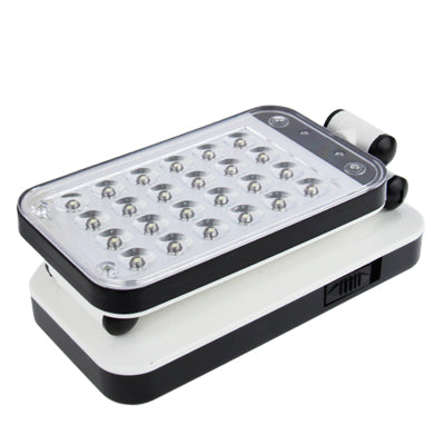 Rechargeable Folding Adjustable Desk Lamp, 24-LED, White Light, Two Sections of Brightness Adjustment