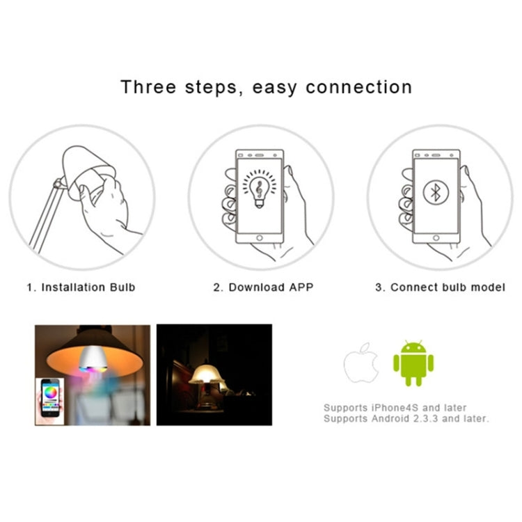 BL08A 6W Cool White Light Bluetooth Smart LED Bulb