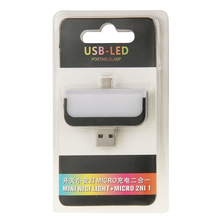 1.2W 2 in 1 Micro USB to USB 2.0 Charger Adapter & Mini USB LED Night Light Lamp